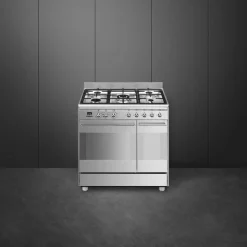 SCB92MX8 rustfri dobbelovn, 90 cm
