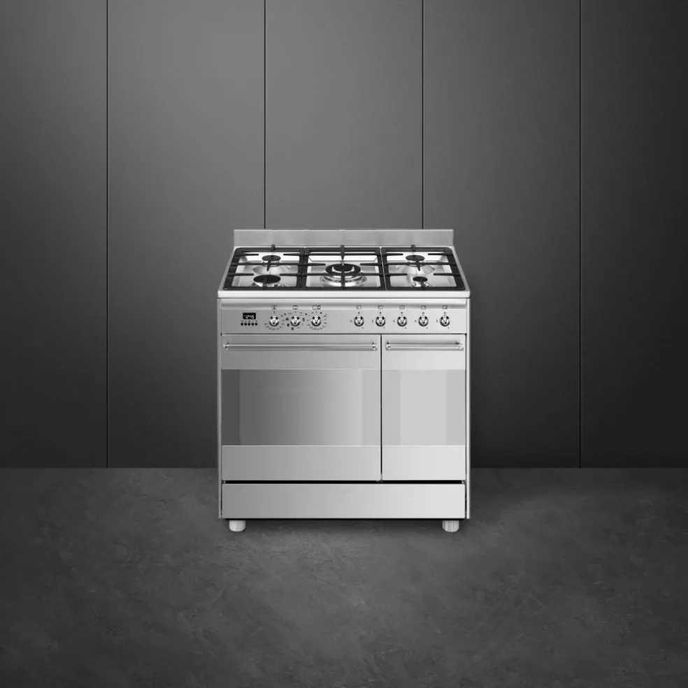 SCB92MX8 rustfri dobbelovn, 90 cm