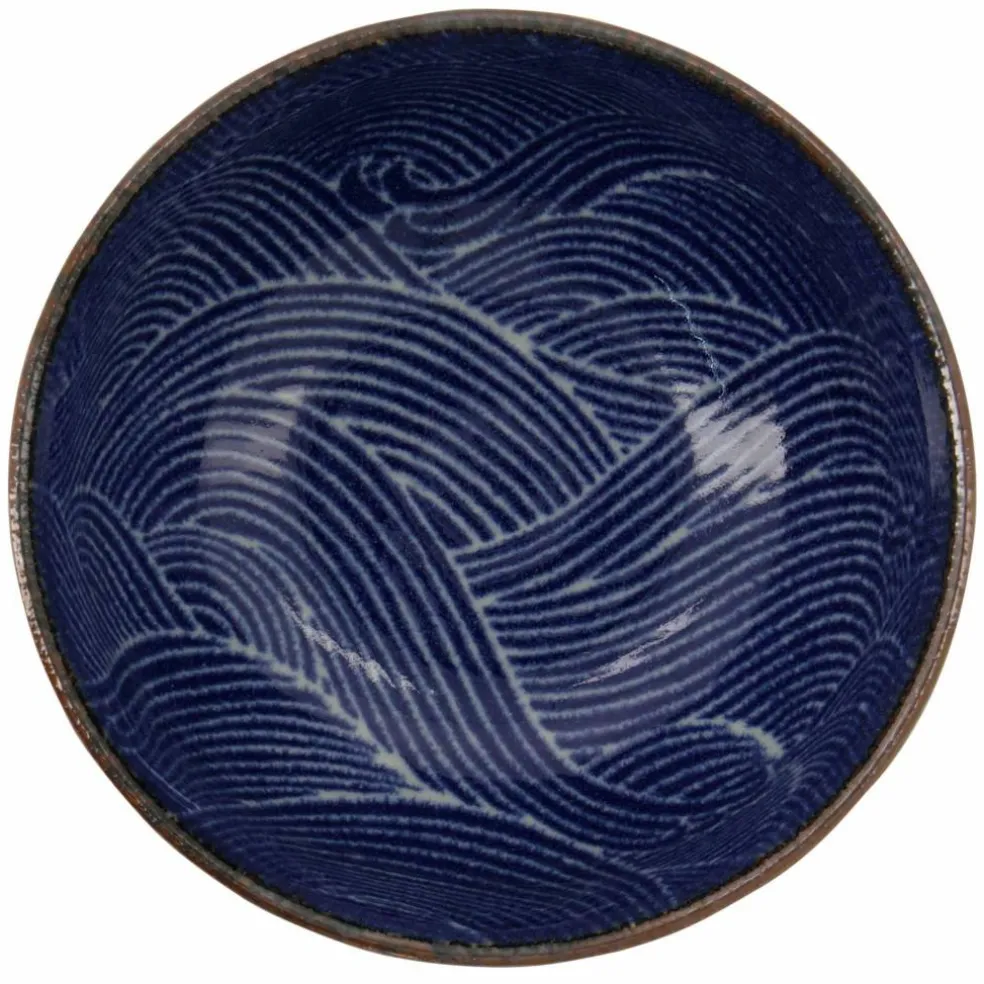 Seigaiha Blue skål, 13 cm
