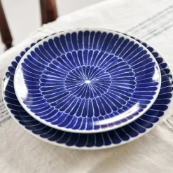Selma tallerken, 24 cm, blå kant