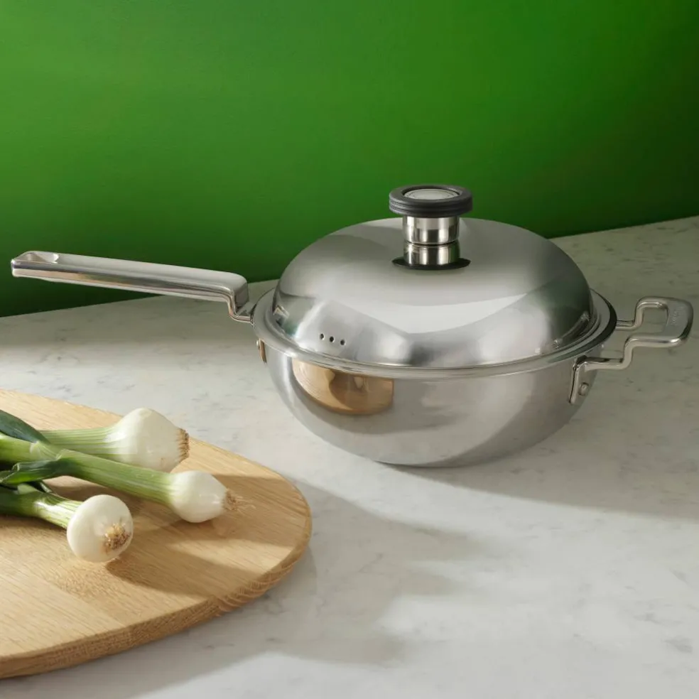 316 Series wok med lokk 22 cm, rustfritt stål