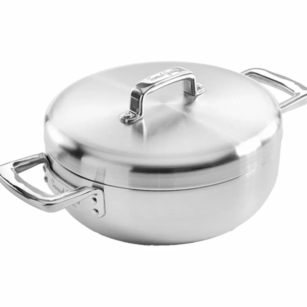 Serveringspanne med lokk 28 cm, rustfritt stål
