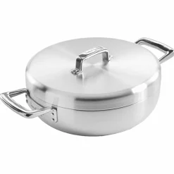 Serveringspanne med lokk 28 cm, rustfritt stål