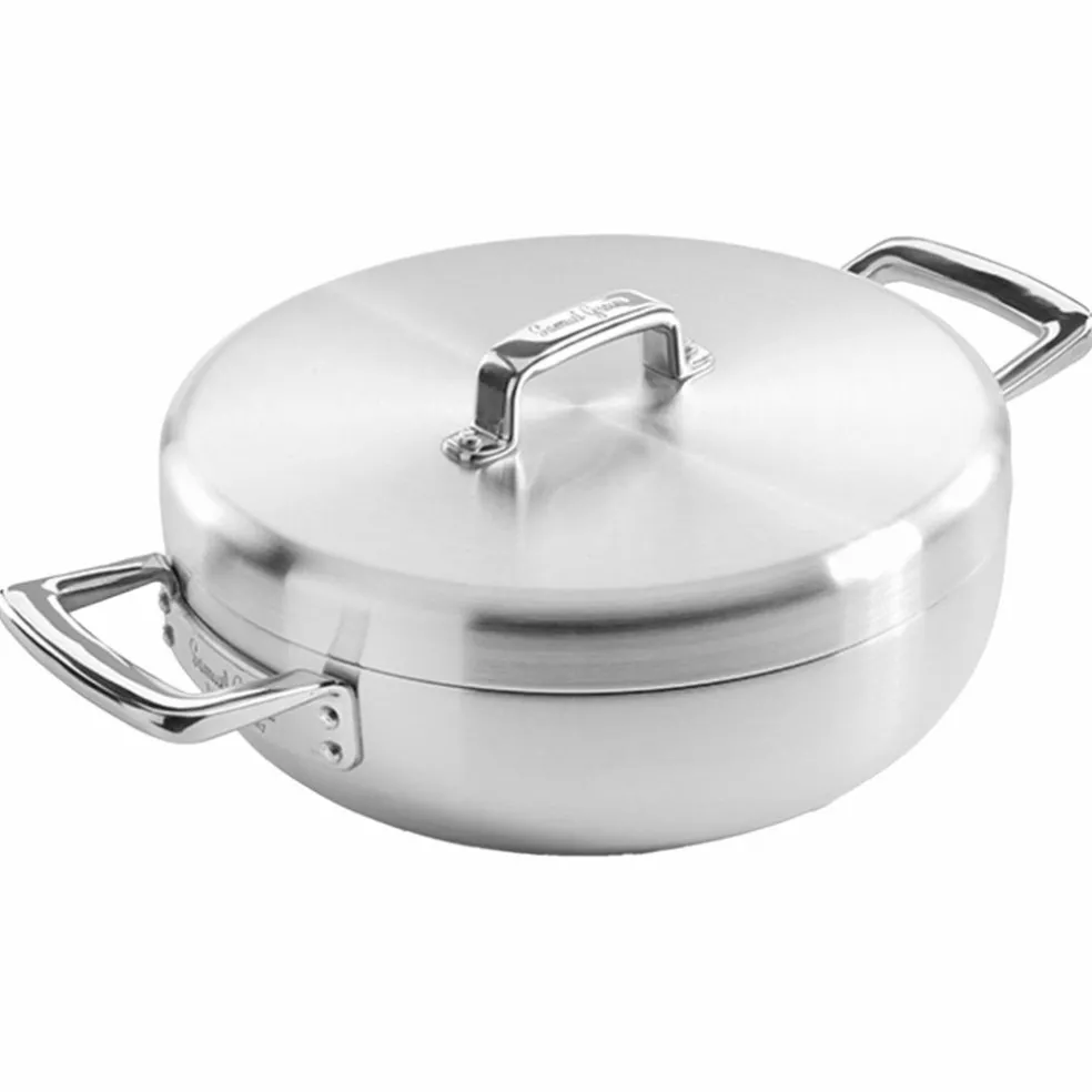 Serveringspanne med lokk 28 cm, rustfritt stål