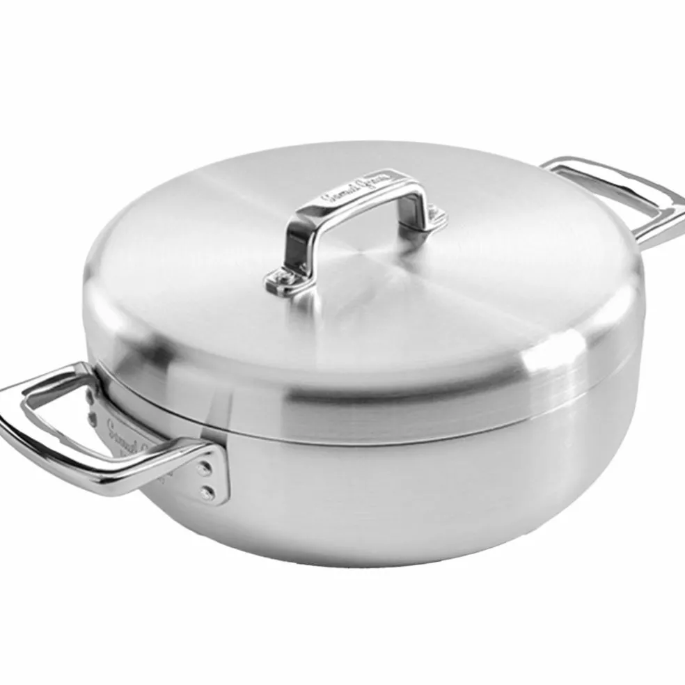 Serveringspanne med lokk 28 cm, rustfritt stål