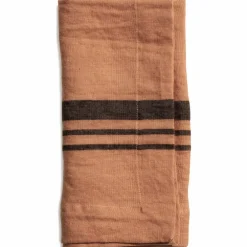 Serviett LITTLEWOOD i lin, stripe, Dry Terracotta, 4-pack
