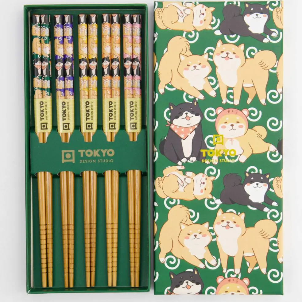 Set shiba spisepinner, 5-pakning