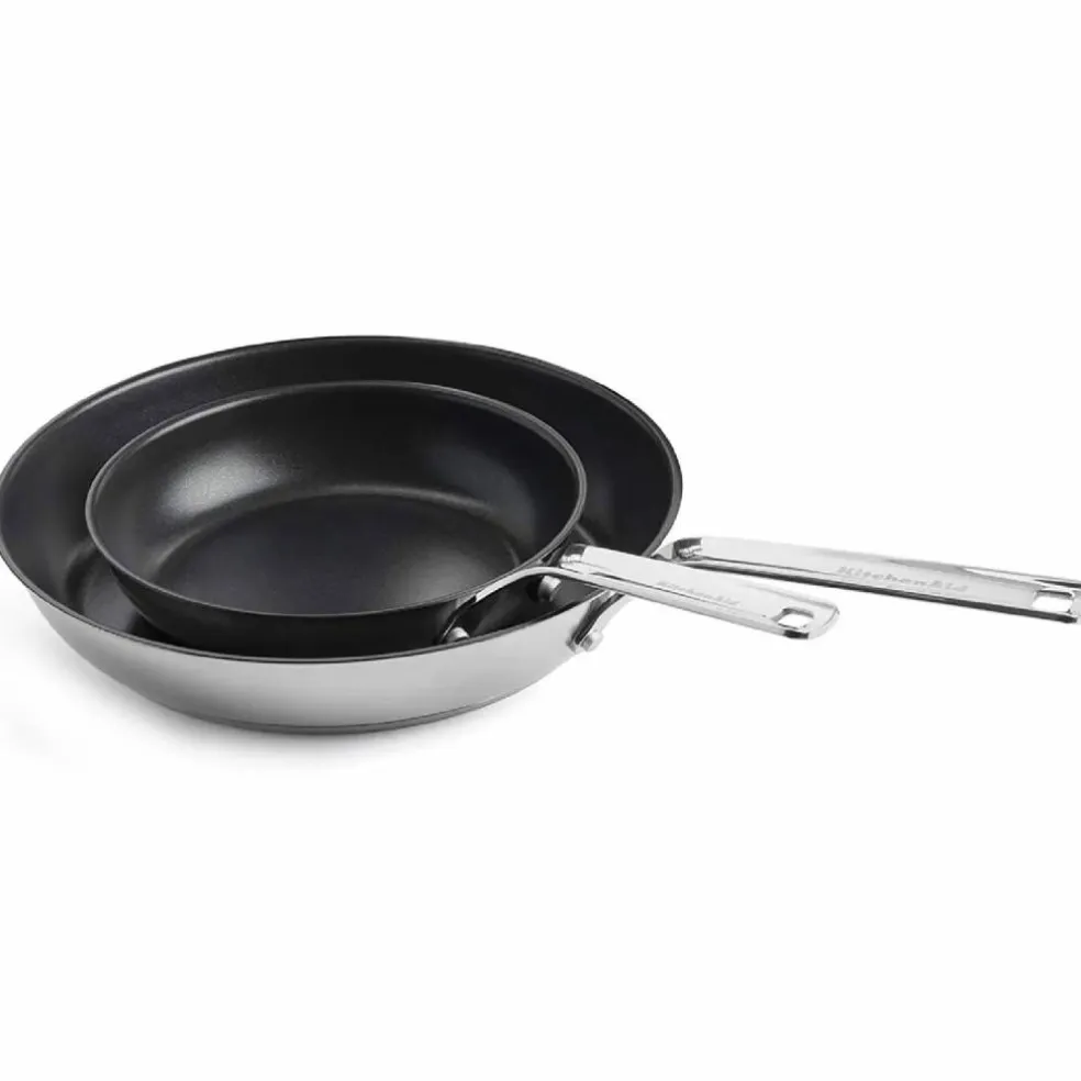Sett med stekepanner 20 cm + 28 cm, rustfritt stål