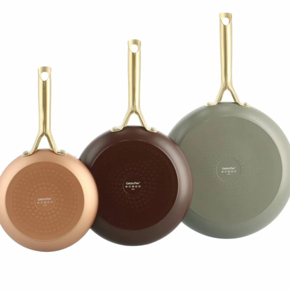 Shades stekepannesett 3 deler, taupe/pastel green/moroccan green