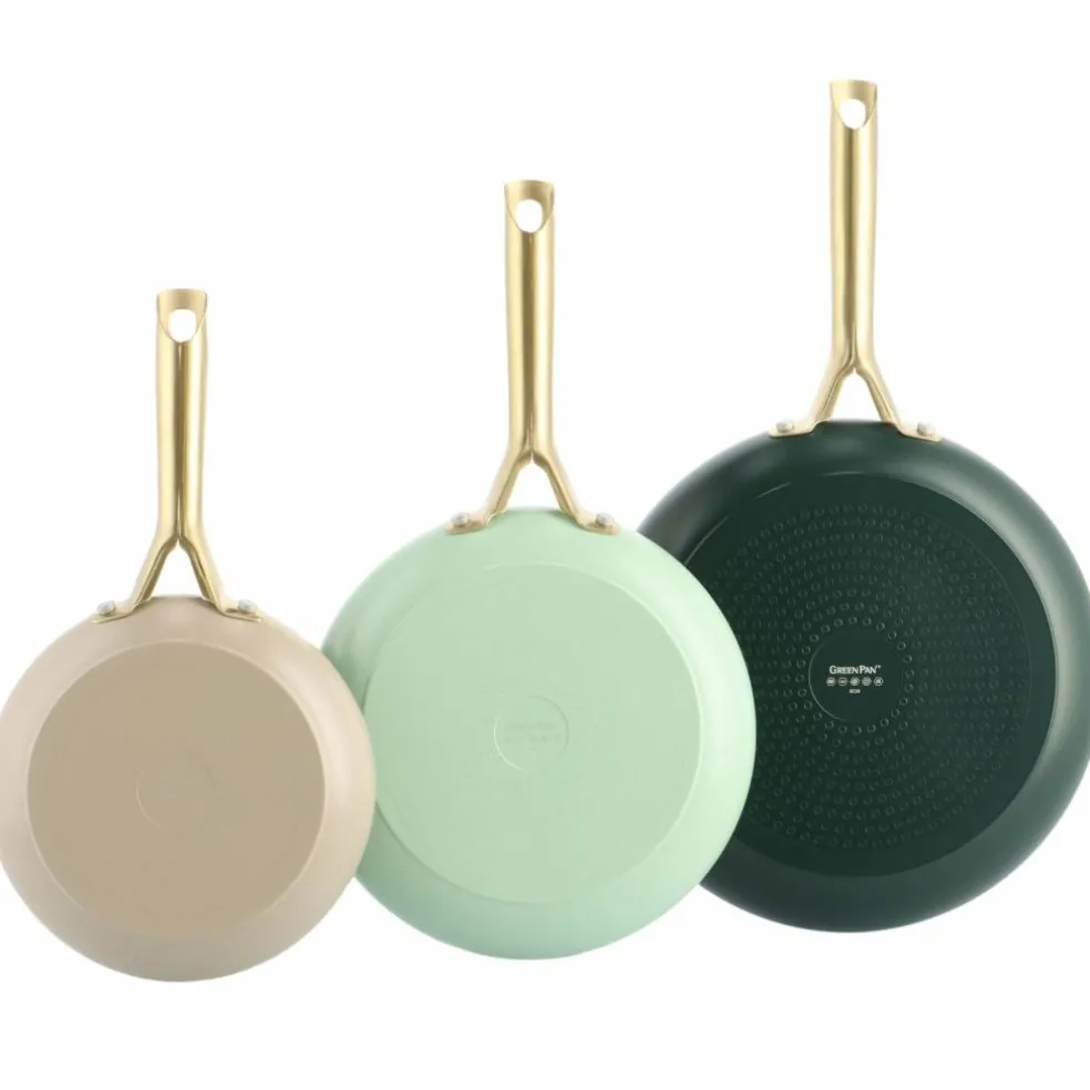 Shades stekepannesett 3 deler, taupe/pastel green/moroccan green