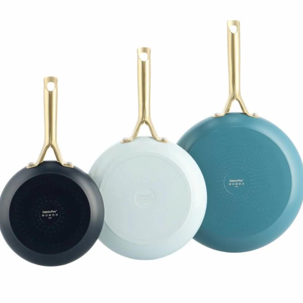 Shades stekepannesett 3 deler, taupe/pastel green/moroccan green