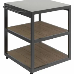 Sidebord til pizzavogn 1/2, svart/sølv
