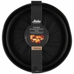 Silikonform til airfryer 20 cm, svart