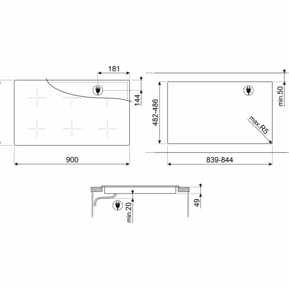 SI1M4954D Induksjonstopp Classic 90 cm, svart