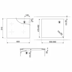 SIM3644N induksjonstopp 60 cm med EVO Slider, 4 soner