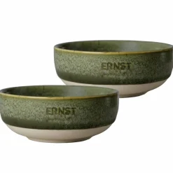Skål 11 cm 2-pakning, grønn/natur