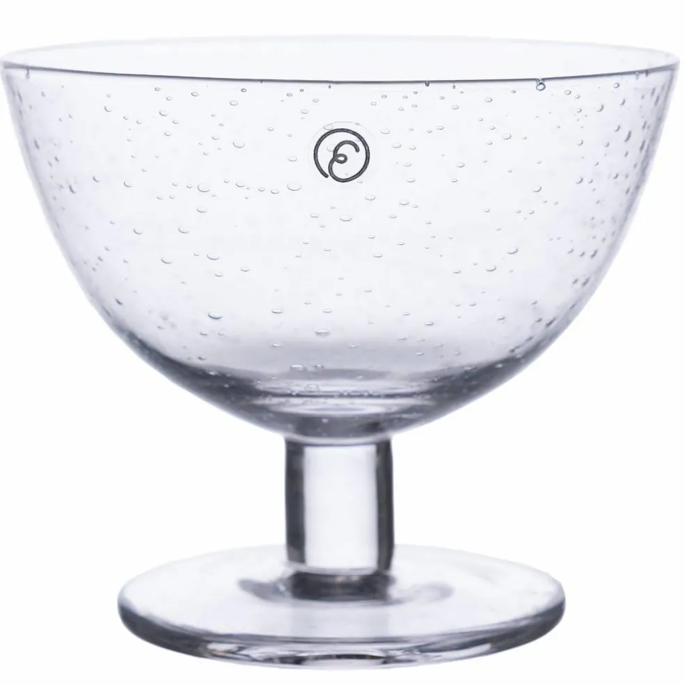 Skål på fot 10x8,5 cm 2-pakning, boblete glass