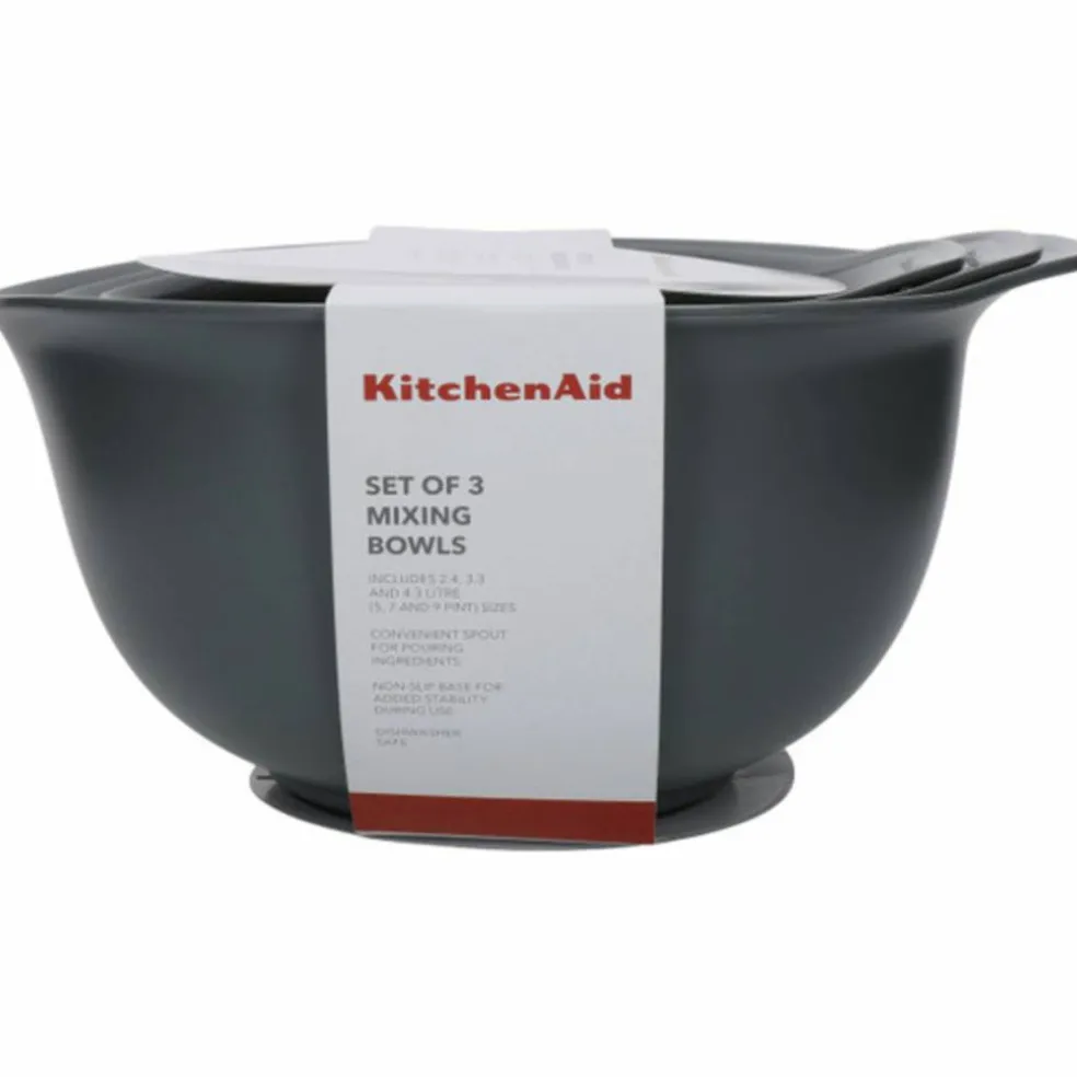 Skålsett 3 stk, charcoal grey