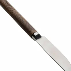 Smørkniv metall/mørk tre