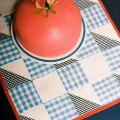 Sobremesa bordbrikke, check blue