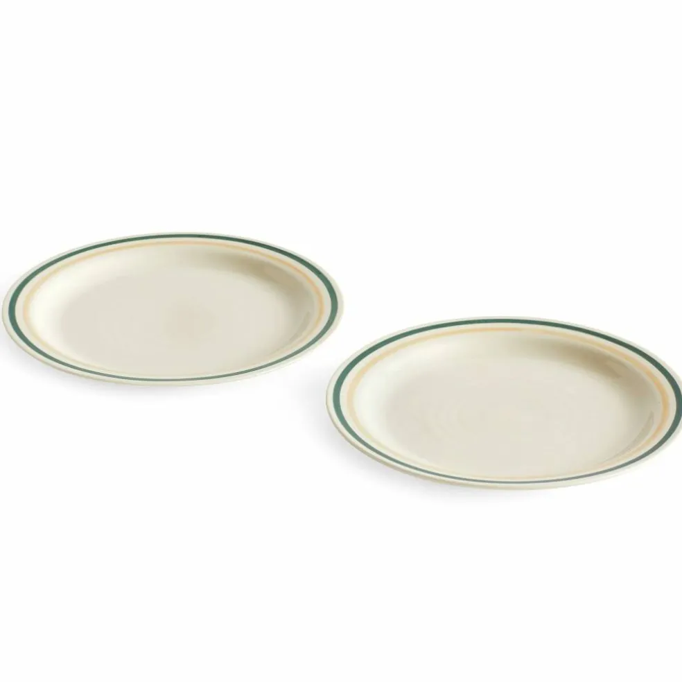 Sobremesa tallerken 24,5 cm, 2-pakning, grønn/sand