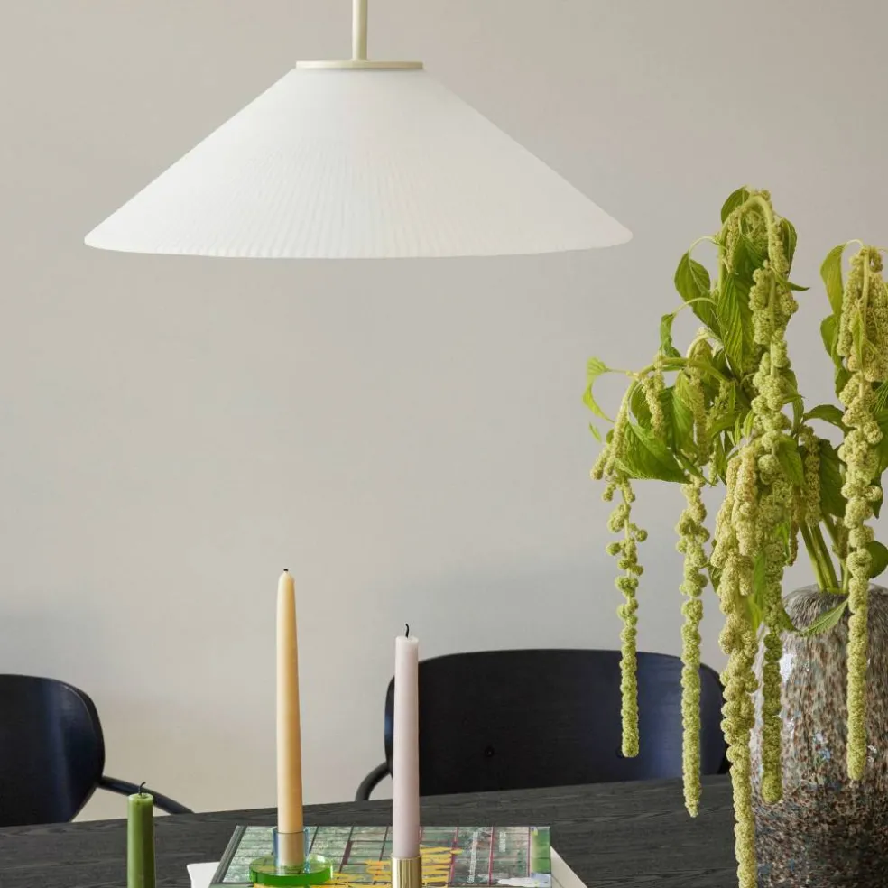 Solid taklampe 44 cm, sand/hvit