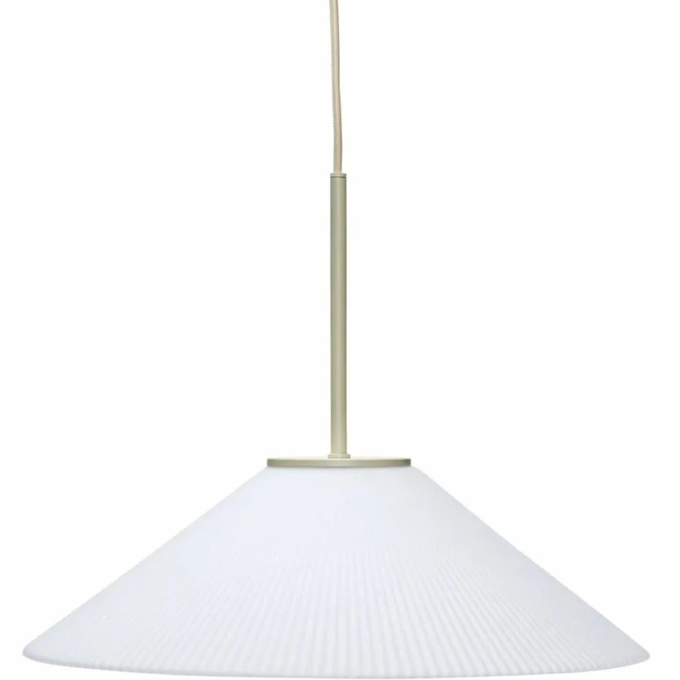 Solid taklampe 44 cm, sand/hvit