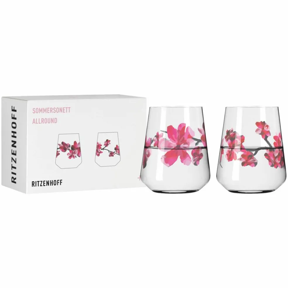 Sommersonett Nr. 3 & 4 vattenglass, 2-pakning