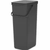 Sort & Go avfallsbøtte 40 liter, mørkegrå