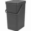 Sort & Go avfallsbøtte 12 liter, mørkegrå