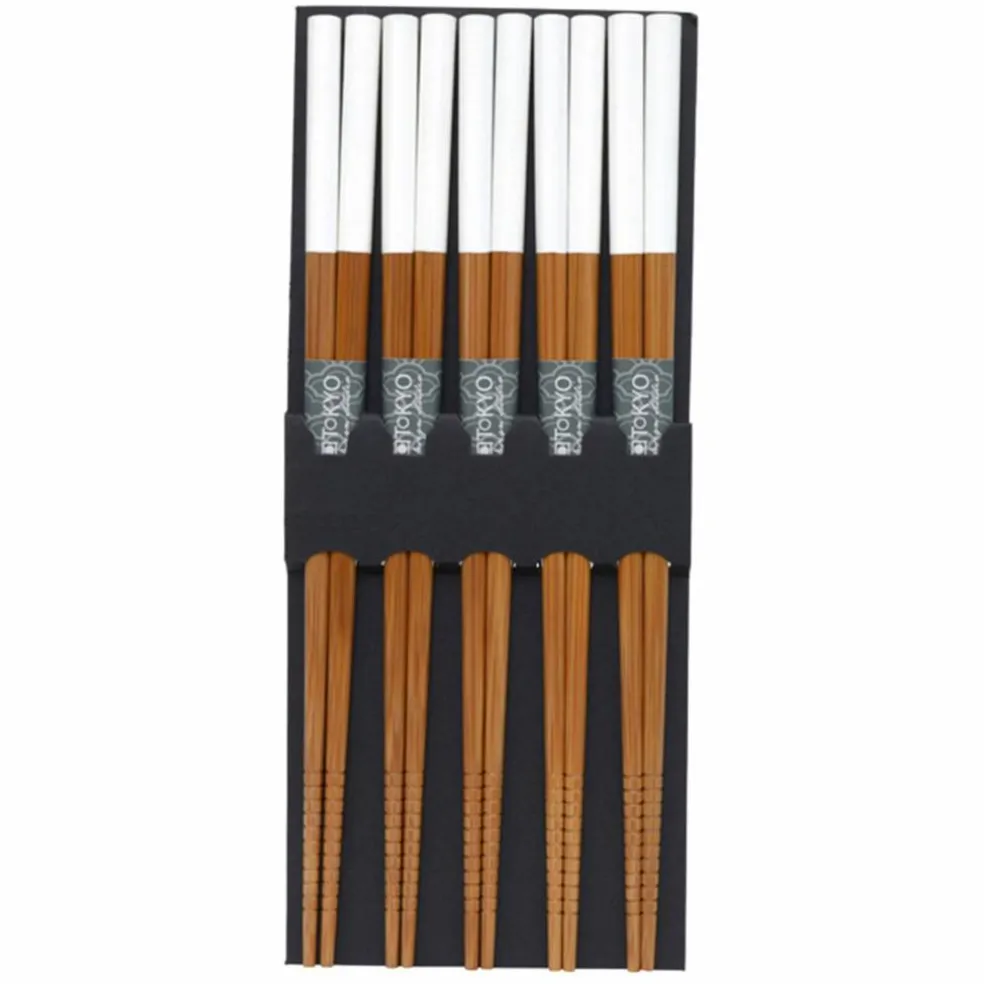 Spisepinner, 5 par, white