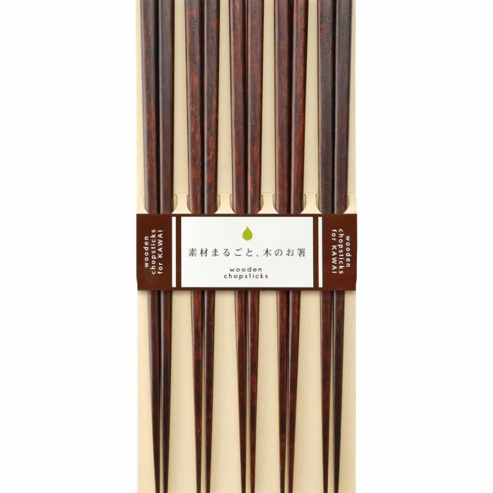 Spisepinner Plain Wood 5 Par, brun