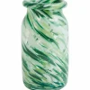 Splash Vase Roll Neck, Small, Green Swirl