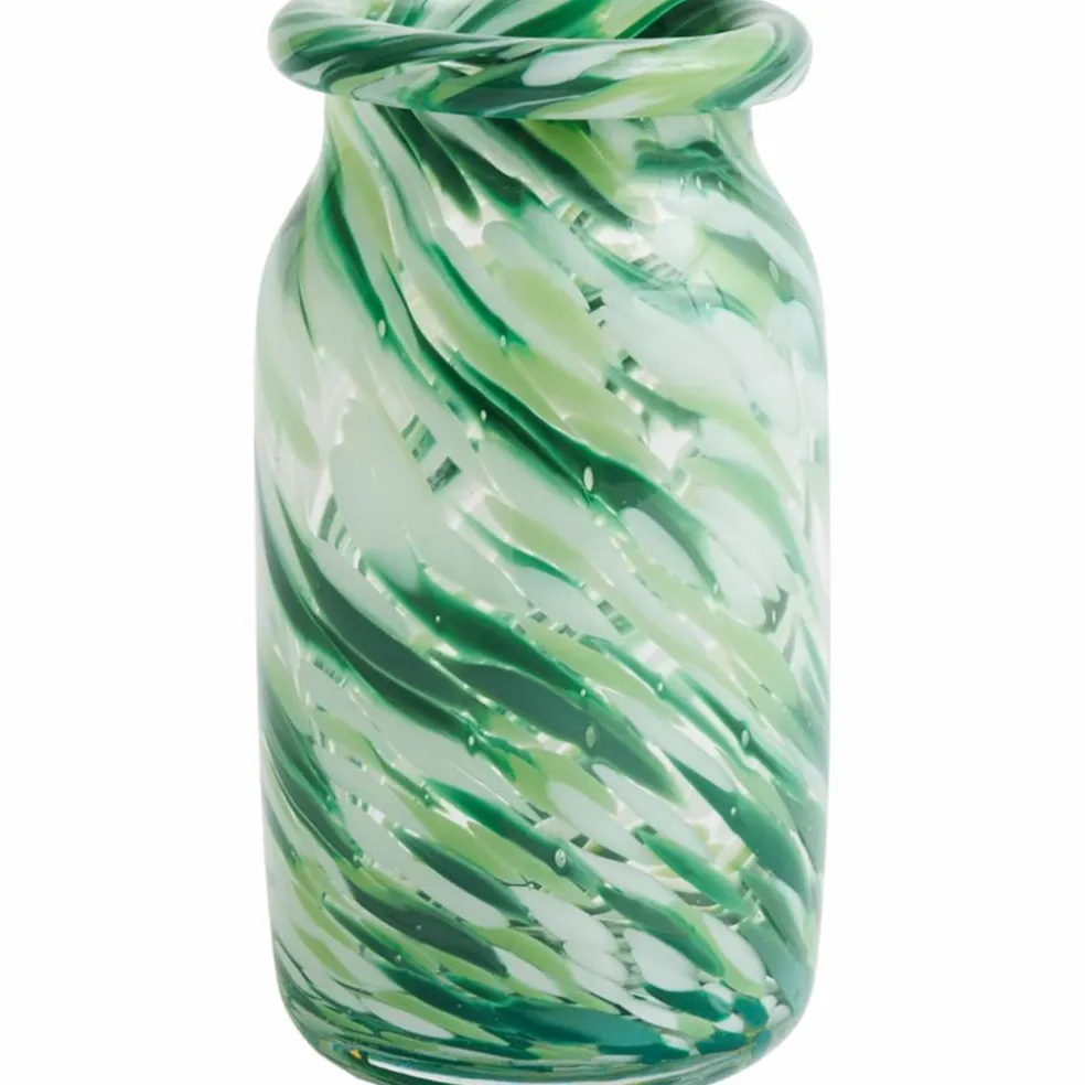 Splash Vase Roll Neck, Small, Green Swirl