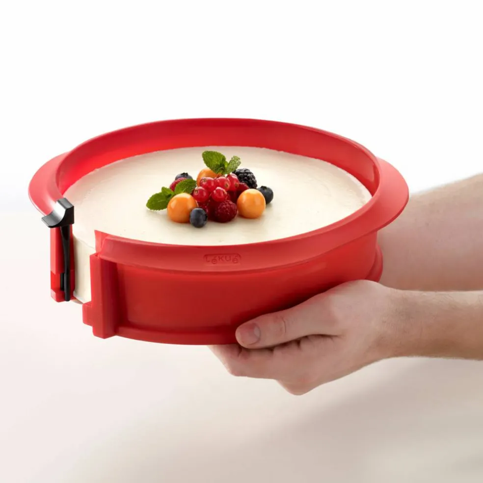 Springform med fat 15 cm, rød