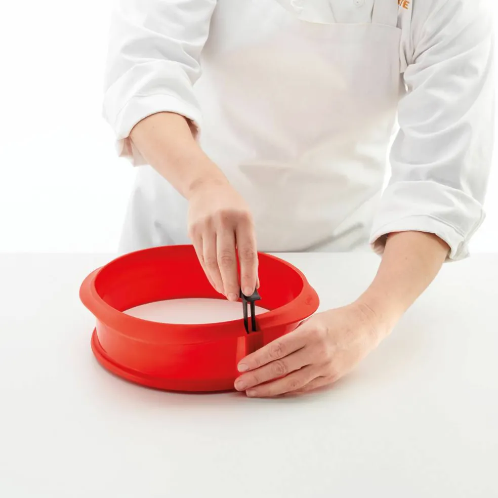 Springform med fat 15 cm, rød