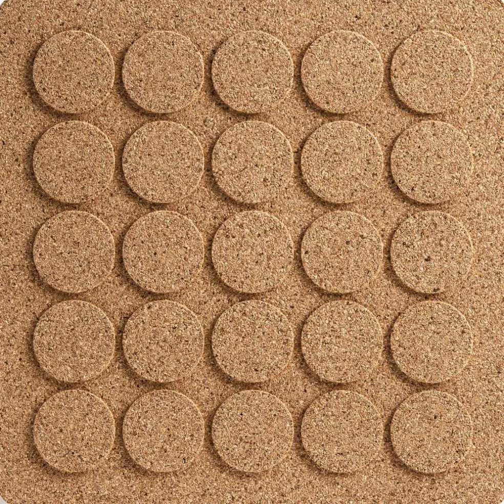 Square Dots gryteunderlag, naturell kork