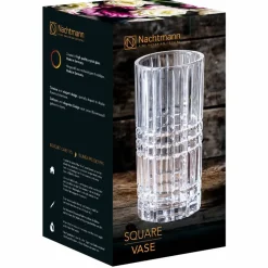 Square vase 28 cm, klar