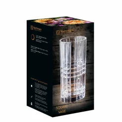 Square vase 23 cm, klar