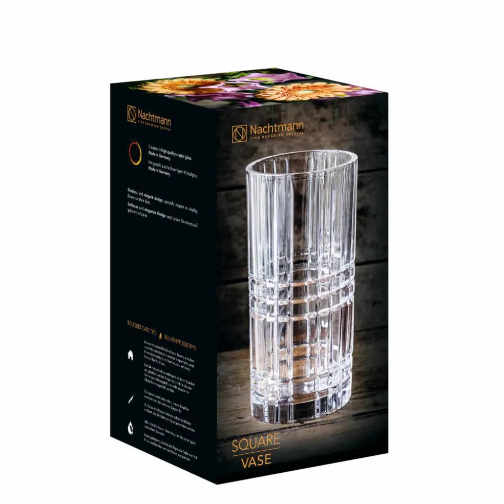 Square vase 23 cm, klar