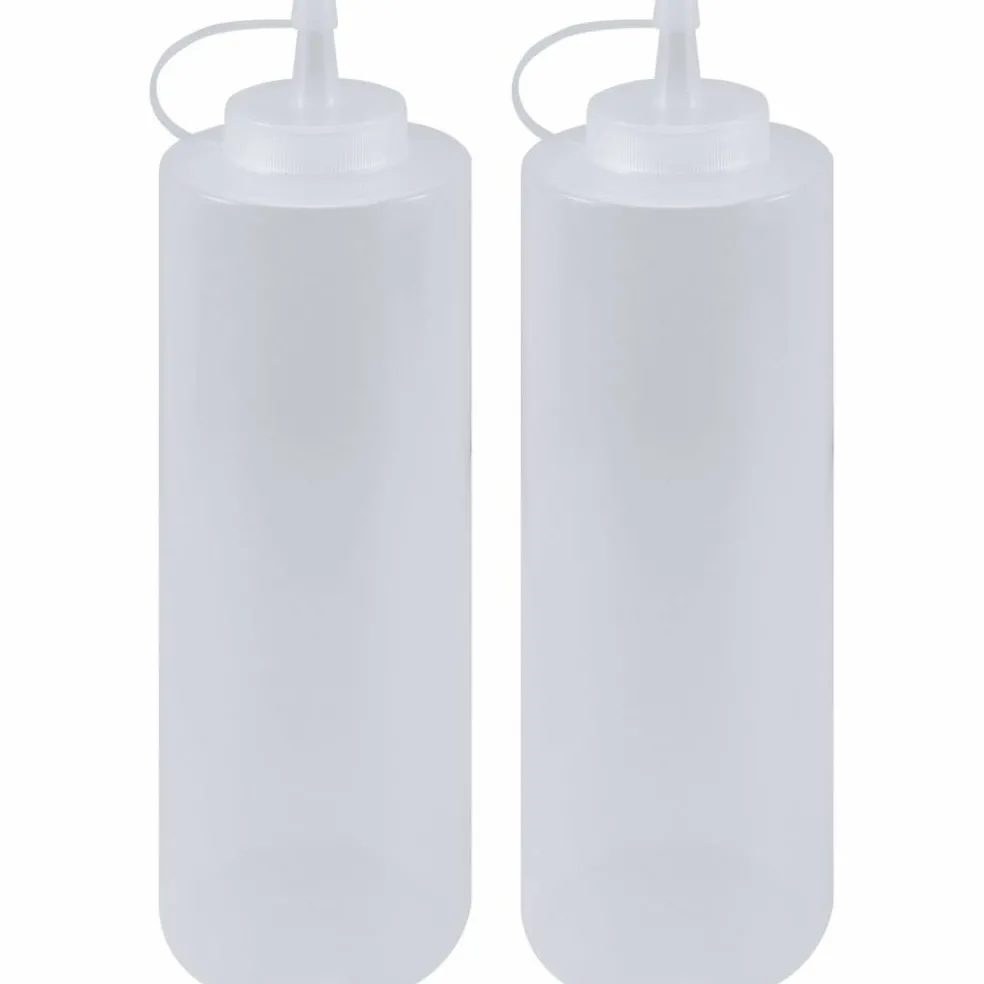 Squeeze-flaske 260 ml med lokk, 2-pakning