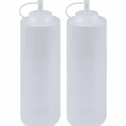 Squeeze-flaske 490 ml med lokk, 2-pakning