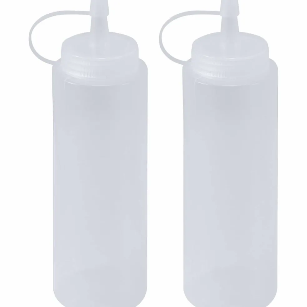 Squeeze-flaske 490 ml med lokk, 2-pakning
