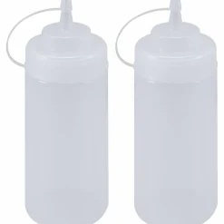 Squeeze-flaske 490 ml med lokk, 2-pakning