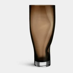 Squeeze vase 34 cm, røykbrun