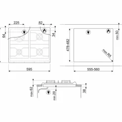 SRV864AOGH Kokeplate, Antracit