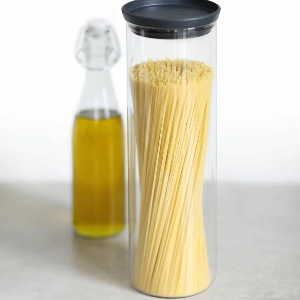 Stabelbar glasskrukke 1,1 liter, transparent