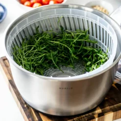 Stainless Steel salatslynge med pumpe 6L