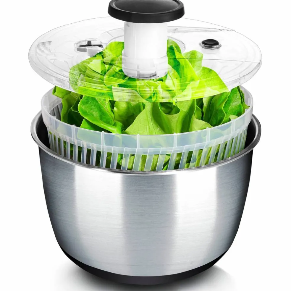 Stainless Steel salatslynge med pumpe 6L