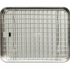 Stekebrett + rist 31,5 x 24,5 x 2,5 cm, rustfritt stål